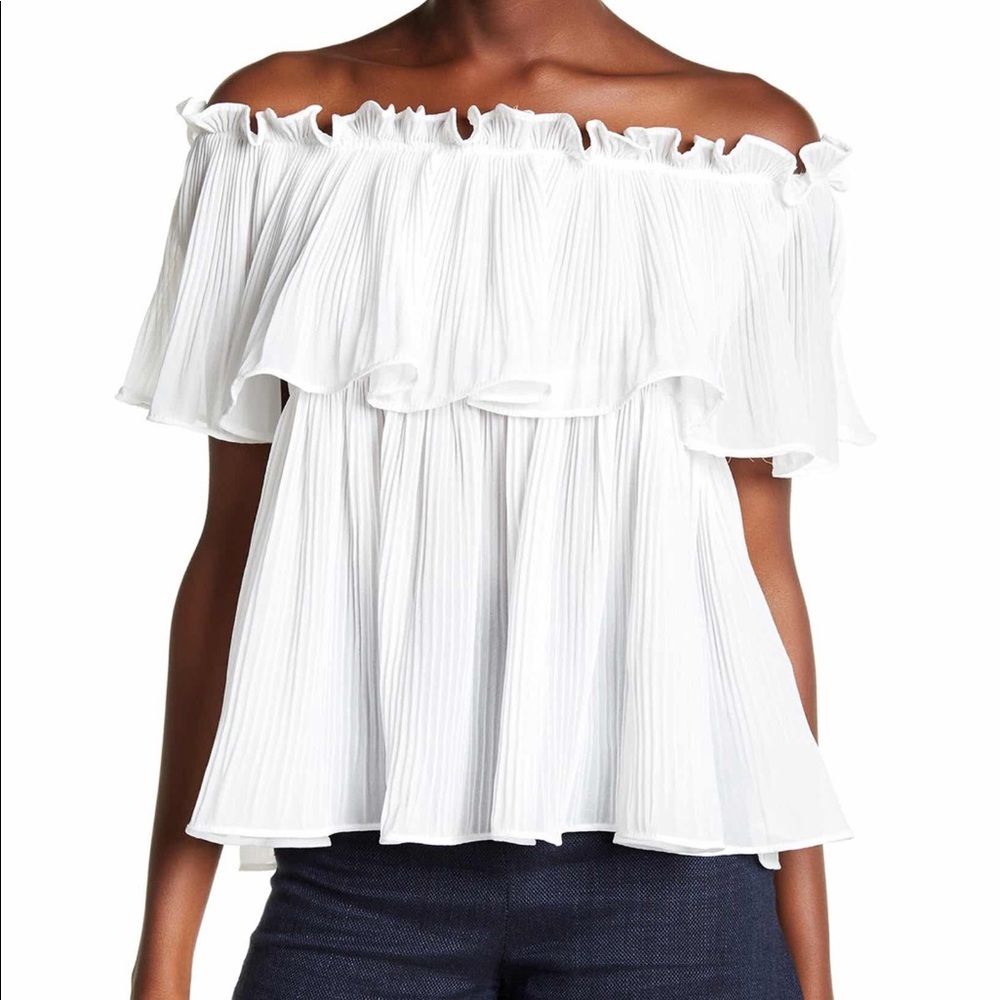 Haute Rogue Off The Shoulder White Shirt